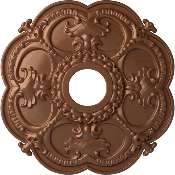 Ekena Millwork Rotherham Ceiling Medallion (Canopies up to 3 1/2"), 18"OD x 3 1/2"ID x 1 1/2"P, Polished Copper CM17ROPOS - main